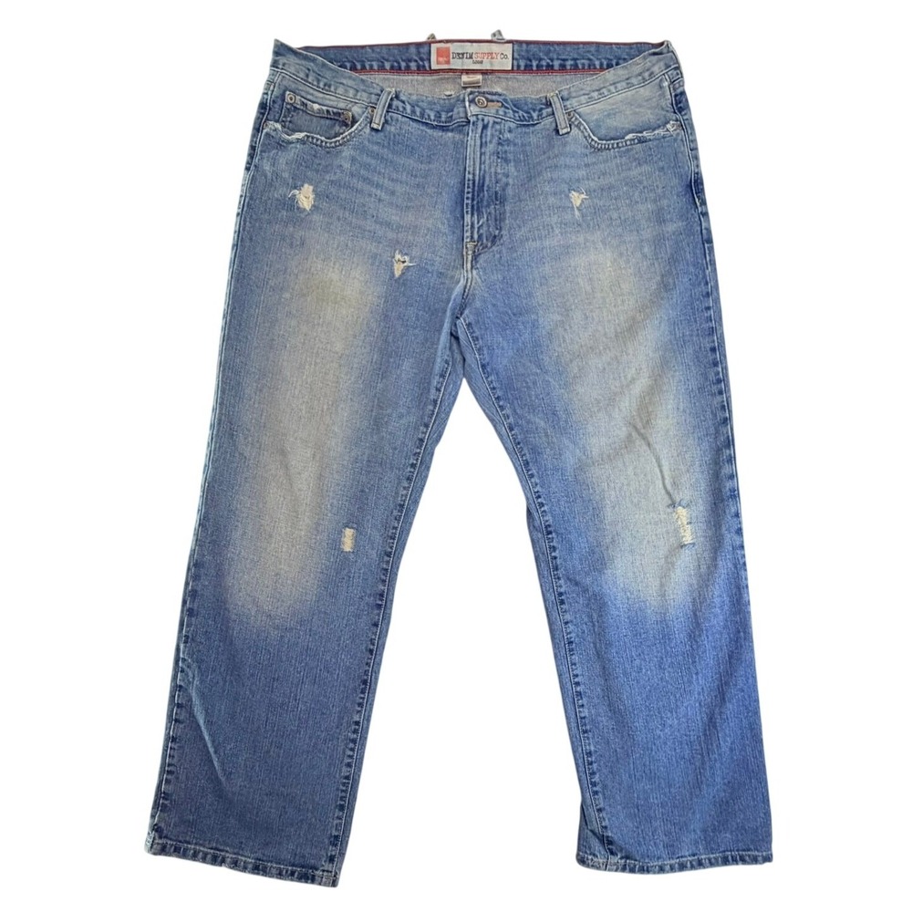 Vintage Mossimo Denim Supply Co Logan Jeans Men 40x30 Blue Crazy Fade Light Wash
